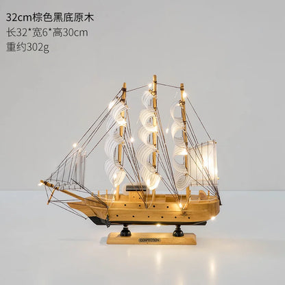 Wooden Sailboat Model Handcrafted Coastal Nautical Decor Table Centerpiece For Living Room Office Desk Gift For Adults And Teens