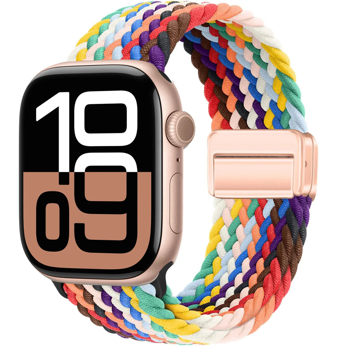Braided Band For Apple Watch Strap 44mm 40mm 45mm 46mm 49mm 41mm 38 Magnetic Nylon Bracelet iWatch series se 7 6 8 9 10 Ultra 2