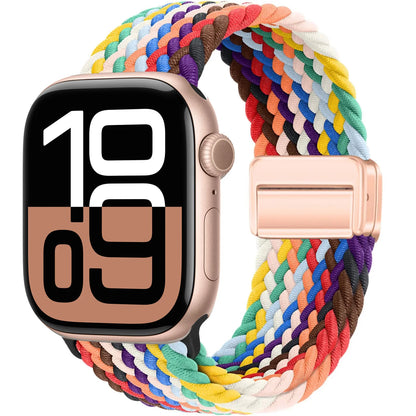 Braided Band For Apple Watch Strap 44mm 40mm 45mm 46mm 49mm 41mm 38 Magnetic Nylon Bracelet iWatch series se 7 6 8 9 10 Ultra 2