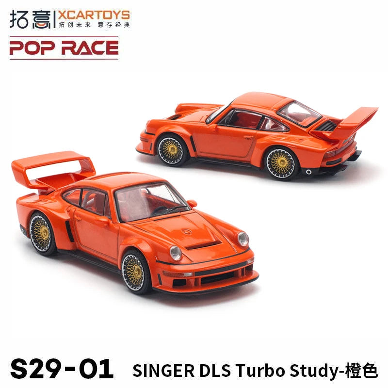 XCARTOYS POP RACE 1/64 Porsche 992 Stinger GTR SINGER 964 SINGER DLS Turbo Study RWB 997 Cars Alloy Diecast Model Kids Toys Boys