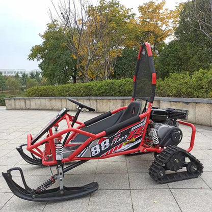 【Hot】125cc 150cc 200cc Kids Gas-oline Snowmobile Snow Scooter Winter Sports Mini Snowmobile