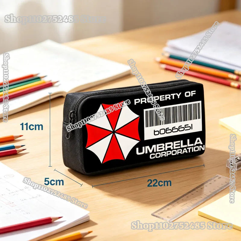 Cartoon Figure Resident Evil Print Pencilcase Kids Back To School Pencilbag Umbrella Corporation Stationary Storage Pouch Gifts