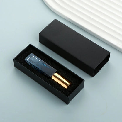 10PCS 10ml Blue Gradient Perfume Bottle Square Glass Spray Bottle with Box Travel Portable Sample Fragrance Atomizer