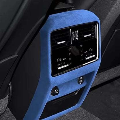 Top Suede Car Interior Rear Seat Air Condition AC Vent Outlet Cover Trim For Porsche Cayenne 2019 2020 2021 2022 2023 2024 2025