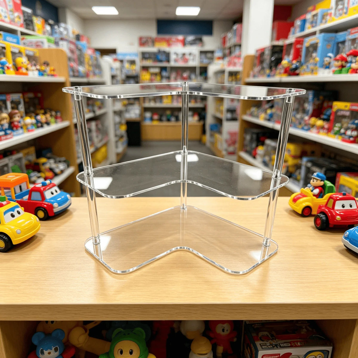 3-Tier Clear Acrylic Corner Display Stand Multi-Purpose Storage Rack for Cupcakes  Figures  Cosmetics And Collectibles