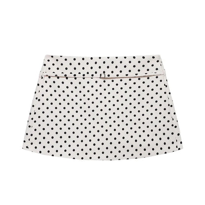 Women's Solid Color Skort with Belt Side Zipper Casual Shorts Skirts Fashionable And Stylish Women's Clothing