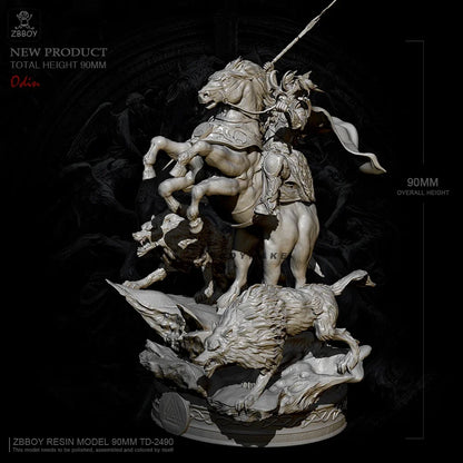 90MM Resin Model Kits Knight And Horse Self-assembled TD-2494