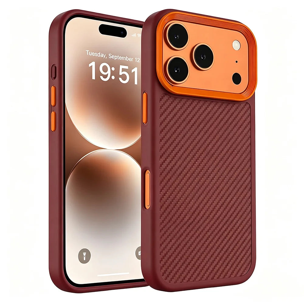 Official Carbon Fiber Phone Case For iPhone 17 18 Promax 12 13 14 15 16 17 Pro Max 16 Plus Silicone Shockproof Protector Cover