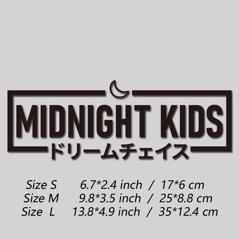 Midnight Kids JDM Car Decal Waterproof Vinyl Sticker Trendy Drift Auto Window Exterior Decor