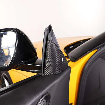 Real Carbon Fiber For Toyota GR Supra A90 2019-2025 Car Interior Door A Pillar Triangle Speaker Cover Decorative Trim Accessorie