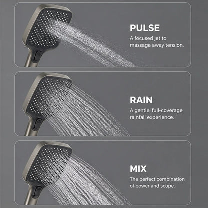 High Pressure Handheld Shower Head with 3 Spray Modes, Super Boost, Large Rainfall, Strong & Gentle Flow
