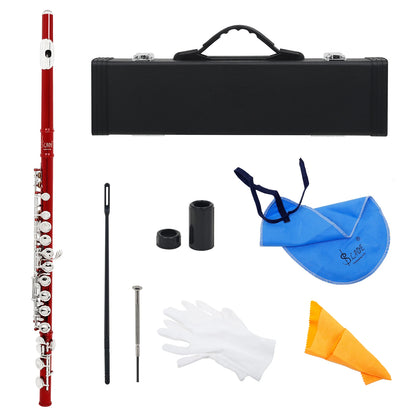 SLADE 16 Closed Open Holes C Key Flute Musical Instrument Concert Flute Silver Plated Professional Transverse Flute With E Key
