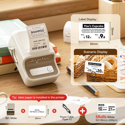 NIIMBOT B21/B1 Portable Thermal Printer 1500mAh Wireless Sticker Printer With Self-adhesive Labels For Barcode Clothing Jewelry