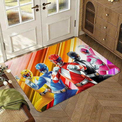 TV M-Mighty M-MorphinS Power Rangers Thickened Absorbent Non-Slip Floor Mat Bedroom Living Room Door Mat Flannel Rug