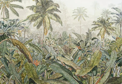 Custom Nordic Southeast Asian American Landscape Wallpaper Guest Restaurant Bedroom Background Jungle Tropical Plant Wall Paper