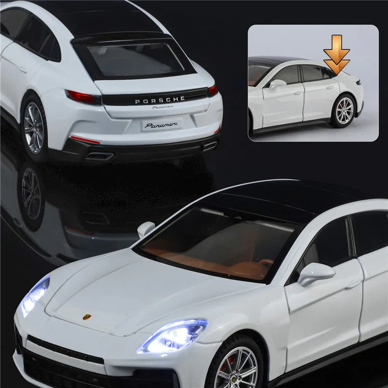 1:24 Porsche Panamera 2025 Coupe Alloy Sports Car Model Diecast Metal Vehicle Car Model Sound and Light Simulation Kids Toy Gift