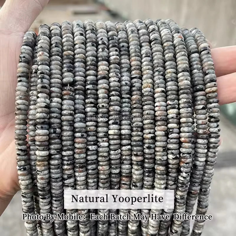 6x2mm Natural Stone Amethyst Pink Quartz Flat Rondelle Bead Smooth Loose Bead for Jewelry Making DIY Bracelet Necklace Accessory