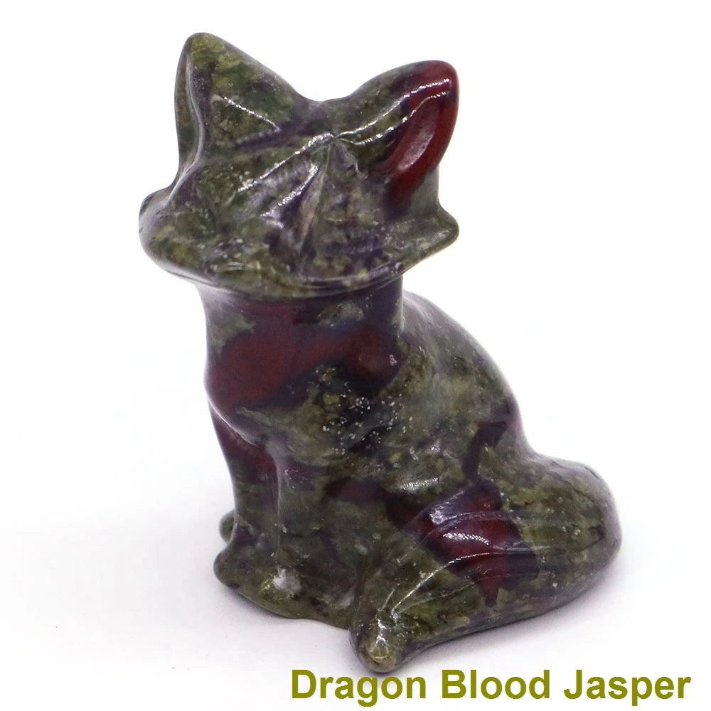 Wholesale Lots 1.5" Fox Statue Natural Stone Crystal Reiki Healing Quartz Gemstone Animal Figurine Crafts Home Decor Gifts