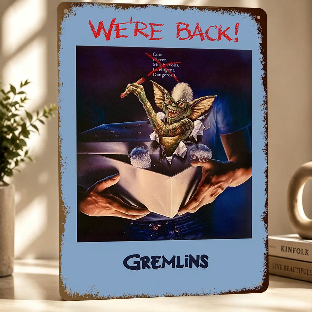 Gremlins Aluminum Posters Customized Metal Tin Sign Vintage Premium Dramatic Screen Scene Wall Art For Film Fans And Theaters