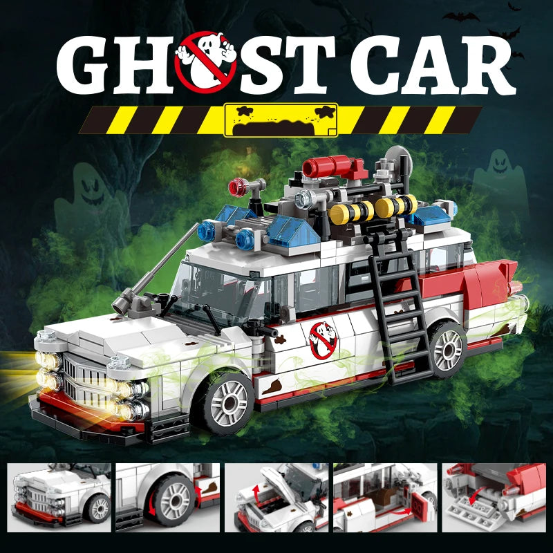 Technical GHOSTBUSTERS ECTO-1 Sets Building Blocks Kit STEM Educational Birthday Gift for Boys Model Assembly Project