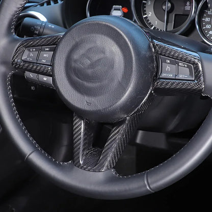 For Mazda MX-5 ND 2016-2024 Real Carbon Fiber Car Steering Wheel Decorative Frame Sticker Car Interior Accessories