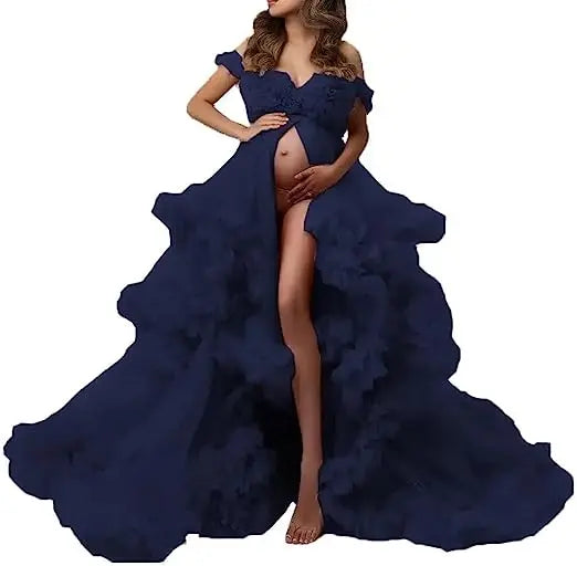 Sexy Maternity Gowns Photoshoot  Ruffles baby shower платье для беременных فساتين حوامل vestidos para embarazadas photoshoot