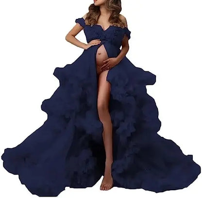 Sexy Maternity Gowns Photoshoot  Ruffles baby shower платье для беременных فساتين حوامل vestidos para embarazadas photoshoot