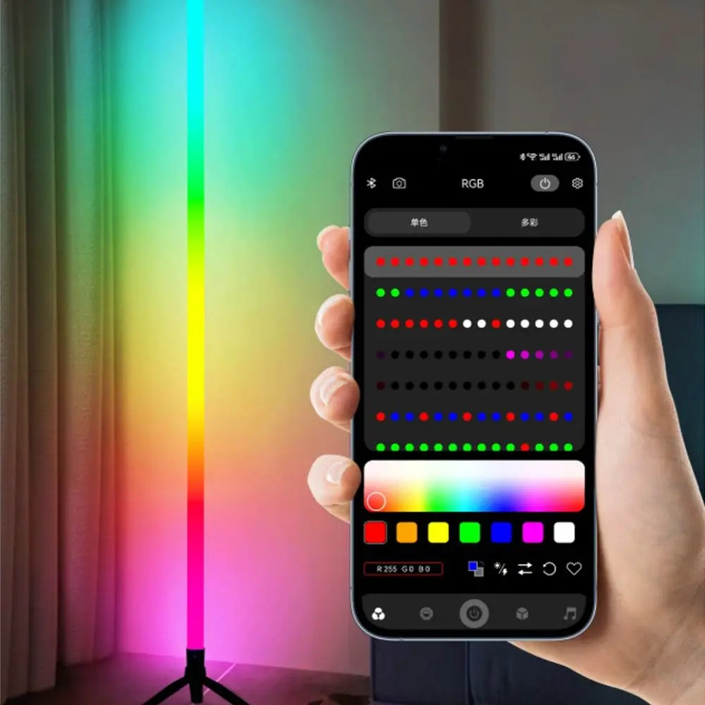 Color Changing RGB Floor Lamp Bluetooth APP Control Remote Control Atmosphere Light USB Power Dimmable Standing Light