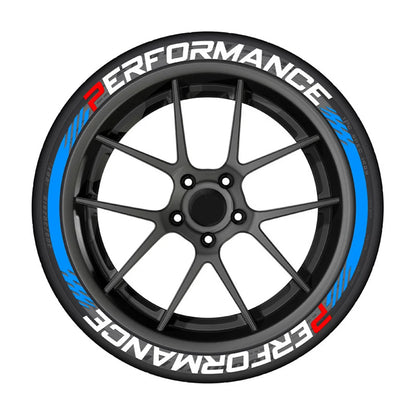 8Pcs/Lot Car Tire Decor Stickers Car Tuning Universal 3D Permanent PVC Joined Stickers Automotive Label Letters for Performance