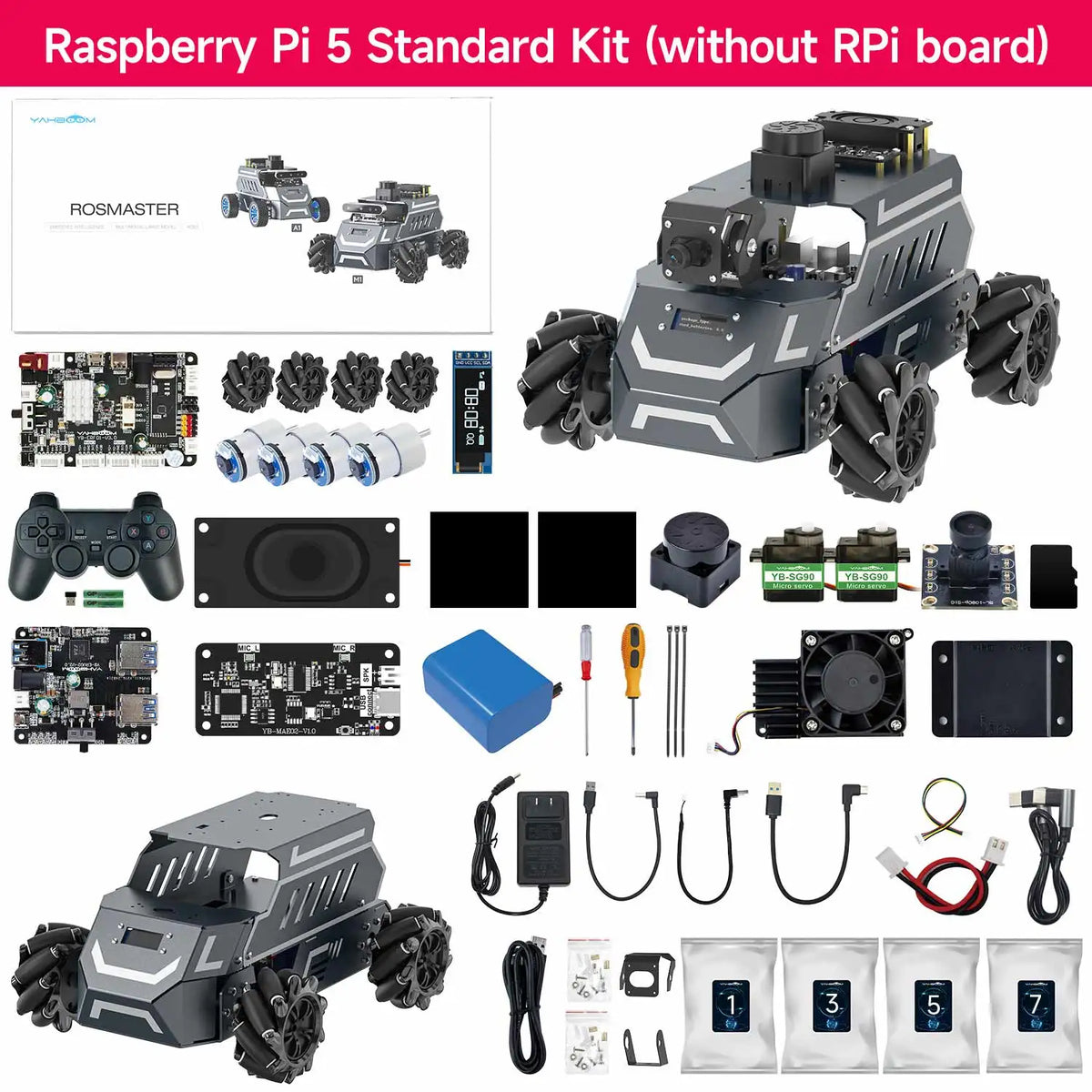 ROSMASTER M1 AI Large Model Embodied Intelligence Educational Robot Support 3D Depth Vision Jetson/Raspberry Pi/RDK X5 Control