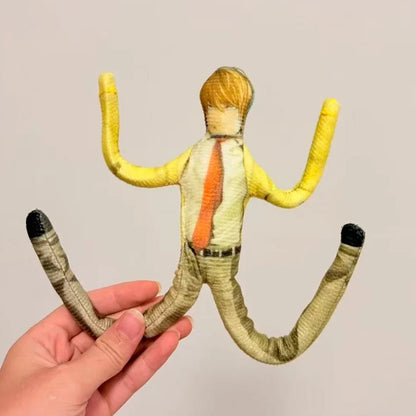 24CM Anime Death Note L & Yagami Light Bendable Abstract Doll, Freely Poseable Joint Figure, Travel Buddy Plush Decor Toy