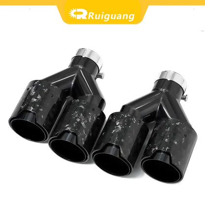 1Pc FOR BMW Forged Carbon Fiber Black Double Outlet Exhaust Pipe or M Performance Exhaust Pipe M LOGO