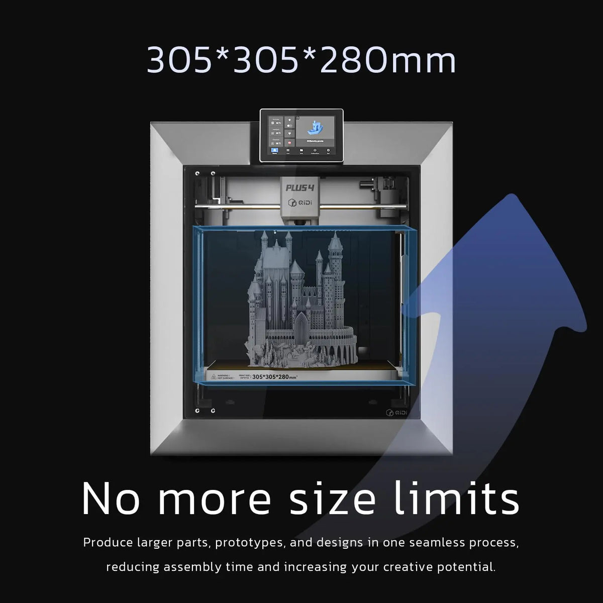 QIDI Max4 Combo 3D Printer Compatible with QlDl Box (Multi-color), Active Cooling Air Control System, Build Volume 390x390x340 M