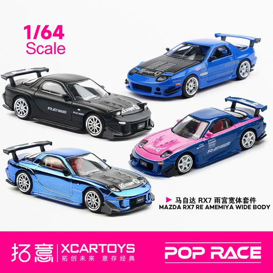 XCARTOYS POPRACE Alloy 1/64 Mazda RX7 FD Amamiya Supercar Figant Racing Model