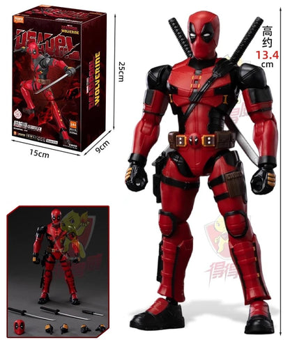 Original BLOKEES Deadpool & Wolverine X-Men Wolverine Wilson Boxed Collections Joint Mobility Action Figures Assembly Toys Gifts
