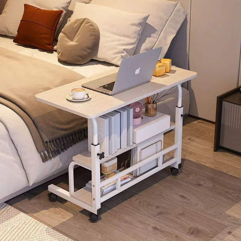Adjustable Height Electric Standing Desk with Multi-Tier Storage Shelves Laptop Desk for Home Office Study Room Balcony