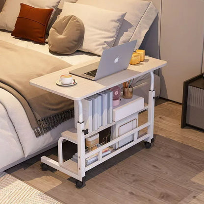 Adjustable Height Electric Standing Desk with Multi-Tier Storage Shelves Laptop Desk for Home Office Study Room Balcony
