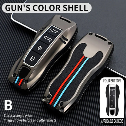Zinc Alloy Key Fob Protective Cover, Smart Key Case Shell For Porsche Cayenne Panamera 911 992 Taycan, Auto Key Accessories