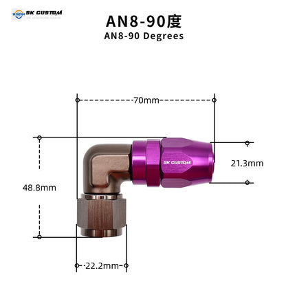 Universal Oil Pipe Female Forged Hose End Fitting Wire Braided Oil Tube Adapter Oil Radiator Fitting Aluminum Alloy AN6 AN8 AN10