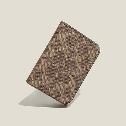 High quality three fold short wallet with PU leather buckle coin wallet, fashionable high-end men's and women's wallet