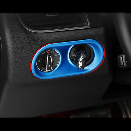 Car Styling Inner Console Headlight Switch Buttons Frame Decorative Cover Trim Strip Stickers For Porsche Macan Auto Accessories