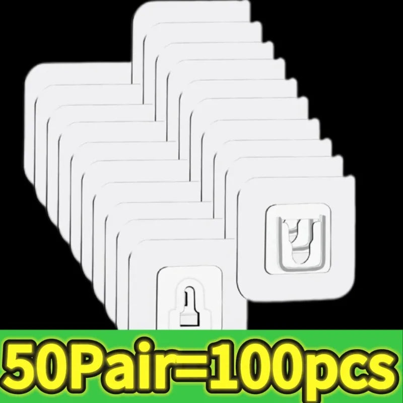 10-200 Double-Sided Hooks Strong Adhesive Transparent Traceless Wall Hook for Kitchen Bedroom Storage Holder Plug Socket Hanger