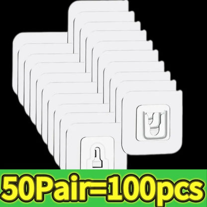 10-200 Double-Sided Hooks Strong Adhesive Transparent Traceless Wall Hook for Kitchen Bedroom Storage Holder Plug Socket Hanger