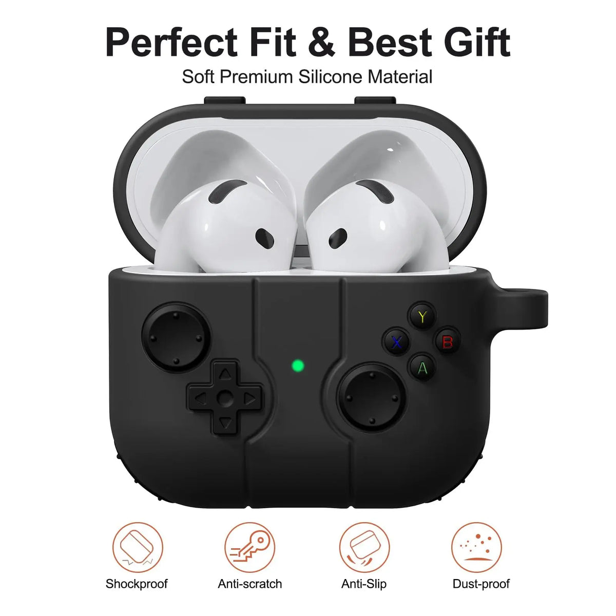 Classic Game Case for Apple Airpods 4/Pro 3/Pro 2 Cases Soft Silicone Funny Case Cover with Cleaning Kit For AirPods 4/Pro 3/Pro
