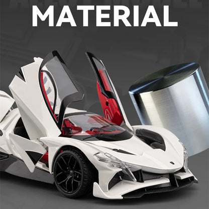 1:18 Apollo Project EVO Alloy Sports Car Model Diecast Metal Concept Racing Car Vehicle Model Sound and Light Childrens Toy Gift