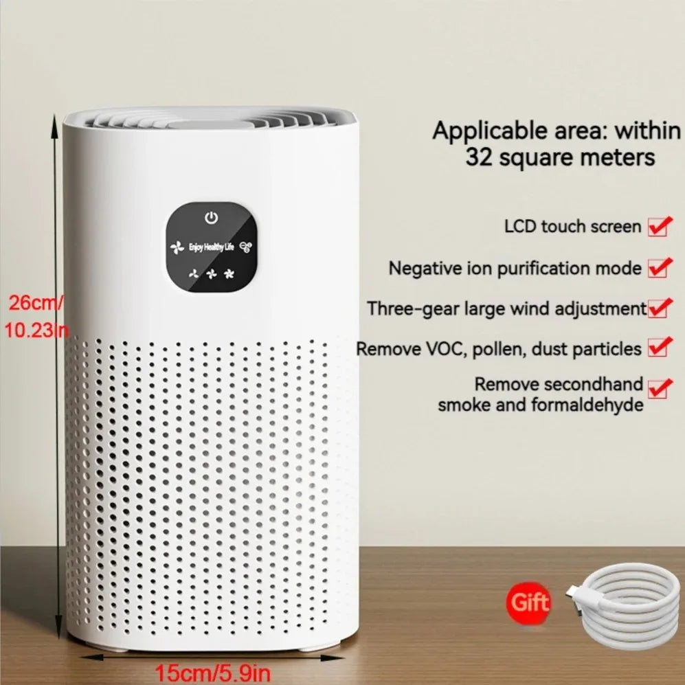 Negative Ion Air Purifier With HEPA Filter Smoke Remover Air Cleaner Negative Ion Purification Machine Odor Eliminator Machine