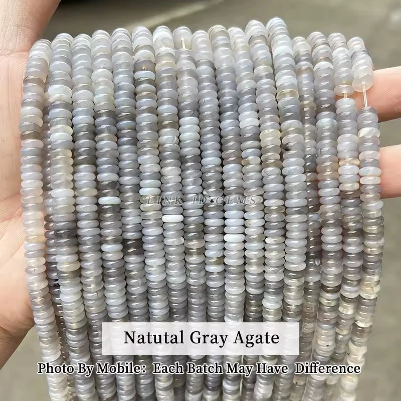 6x2mm Natural Stone Amethyst Pink Quartz Flat Rondelle Bead Smooth Loose Bead for Jewelry Making DIY Bracelet Necklace Accessory