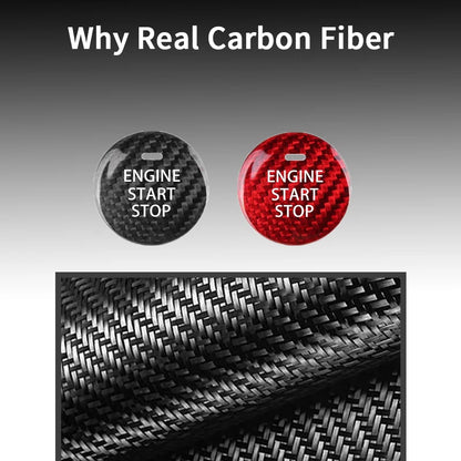 For Mazda 3 6 CX-3 CX-5 CX-9 MX-5 Miata Real Carbon Fiber Car Keyless Engine Start Stop Push Button Cover Sticker Accessories