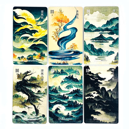 New Oracle Cards I-Ching Cards Game A 64 Cards Of Chinese Landscape Beauty, Showcasing China, Understanding China Cards