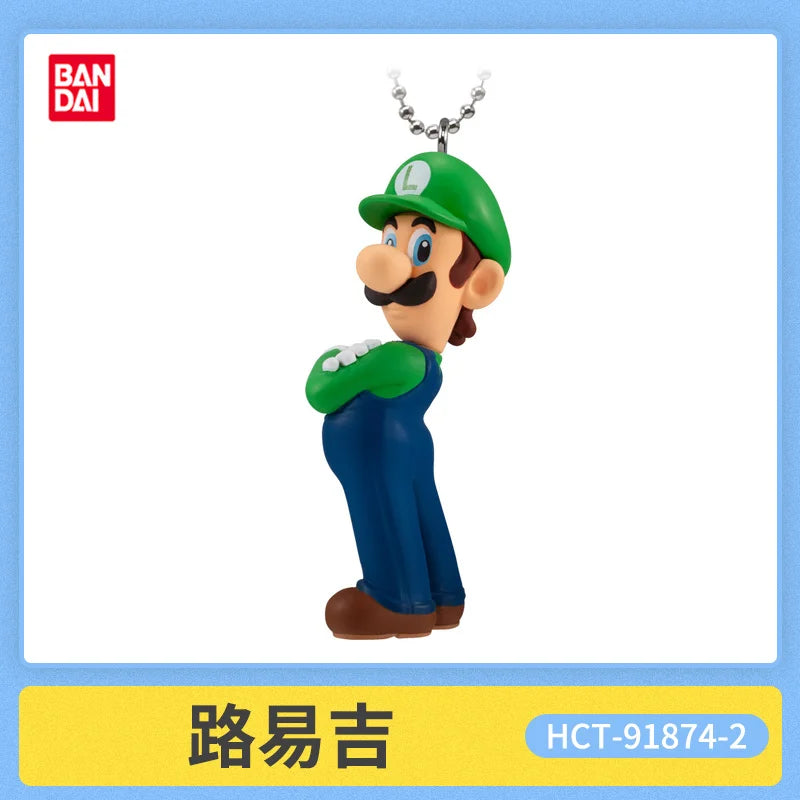 New Bandai Original Shokugan Super Mario Luigi Yoshi Toad Mini Anime Figure Keychain Collectible Charm Pendant Case Decor Gift